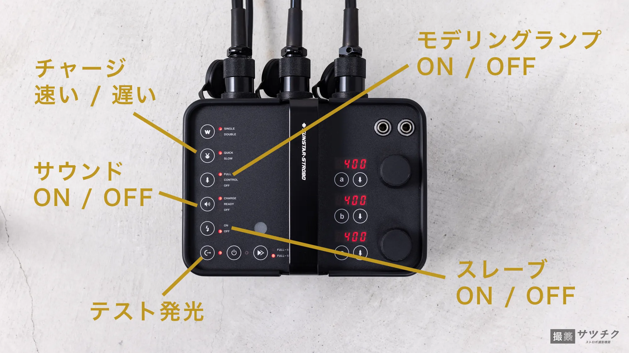 大型ストロボ（ジェネレーター＋ストロボヘッド）の基本的な使い方 