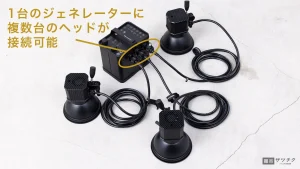 ジェネレーターストロボ_複数台のヘッド接続